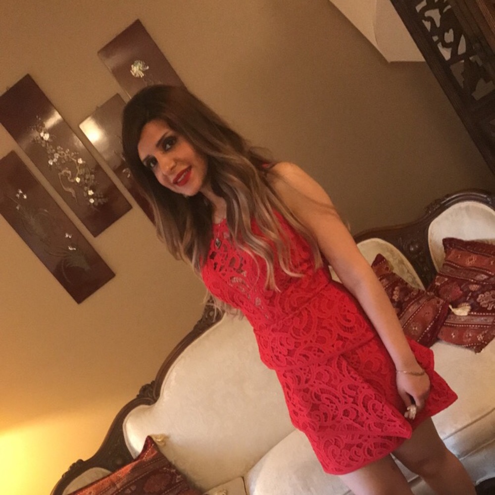 Red short dress